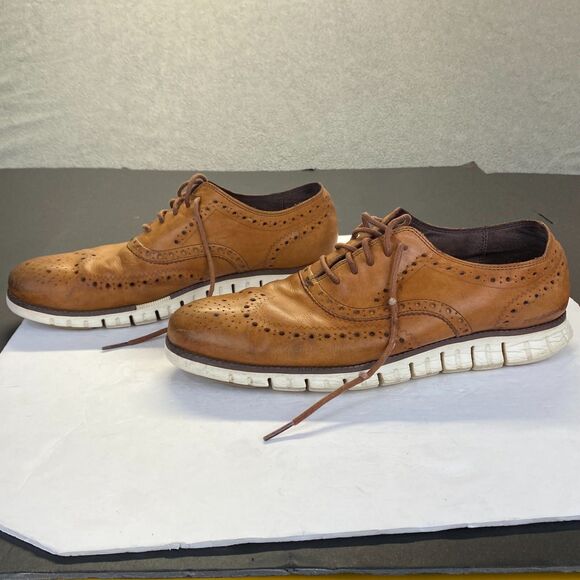 Cole Haan Zerogrand Men’s Size 10.5 M Brown Leather Wingtip Oxford Shoes C14493 - Picture 13 of 16